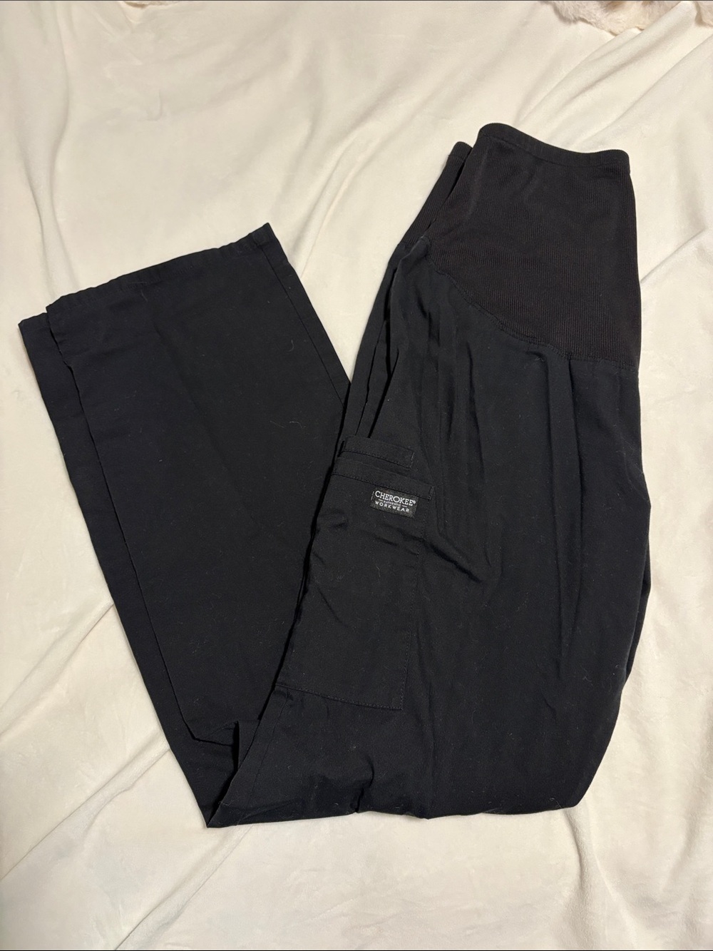 Maternity Cherokee Workwear Black Scrub Cargo Pants